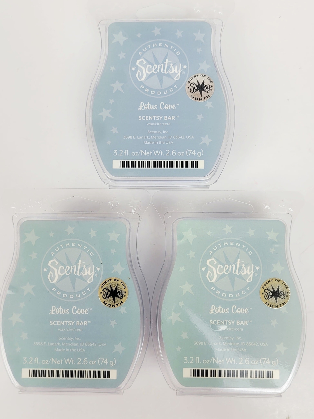 Scentsy Wax Bar Lotus Cove 3.2 oz~Lot of 3